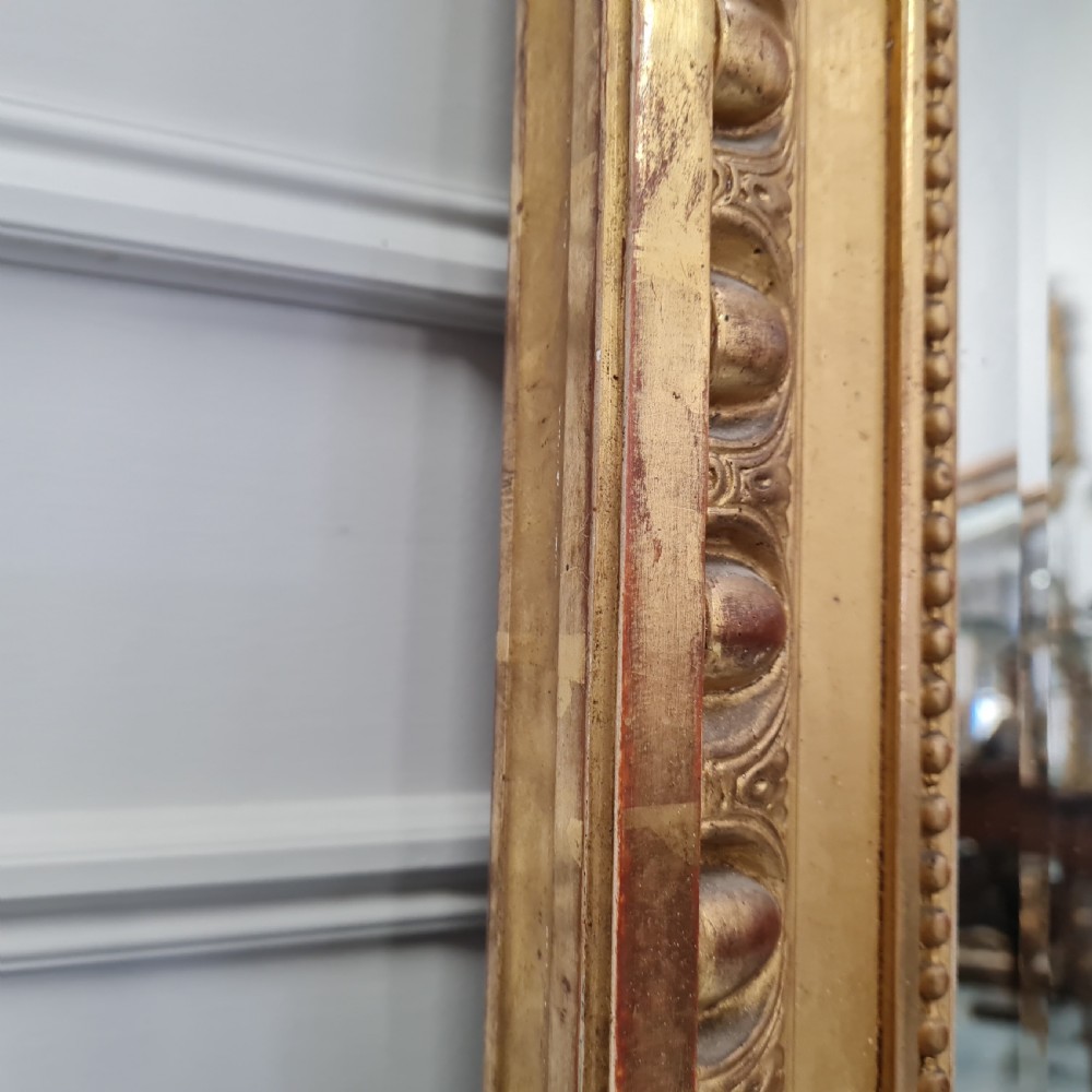 Antique French Gilded Mirror with Love Birds c1870 View III