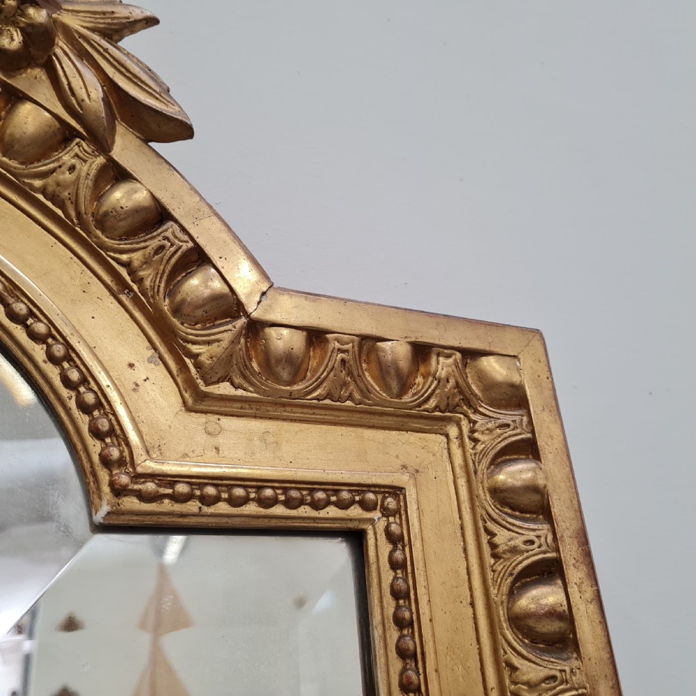 Antique French Gilded Mirror with Love Birds c1870 View VI