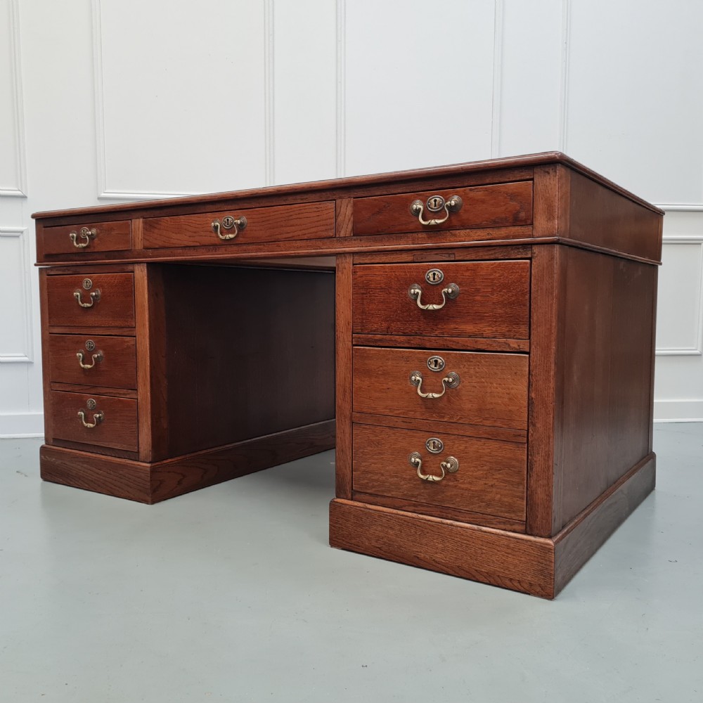 Handsome Large Oak pedestal Desk C1930