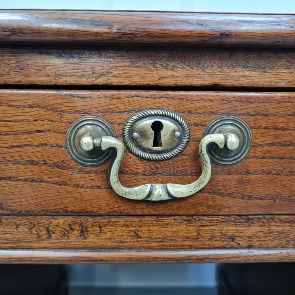 Handsome Large Oak pedestal Desk C1930 View IV
