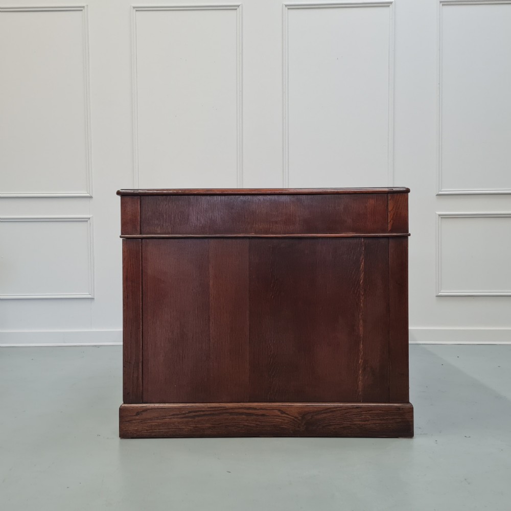 Handsome Large Oak pedestal Desk C1930 View VI