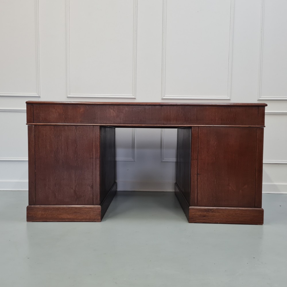 Handsome Large Oak pedestal Desk C1930 View VII