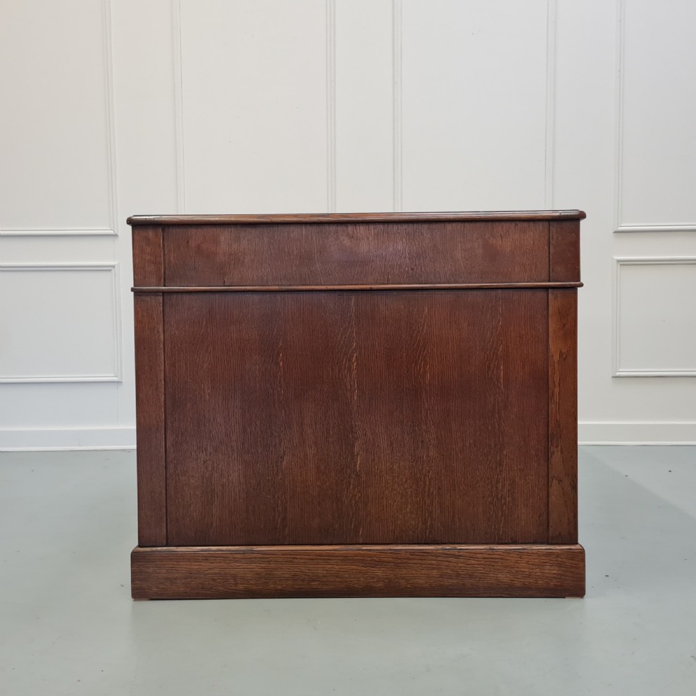 Handsome Large Oak pedestal Desk C1930 View VIII