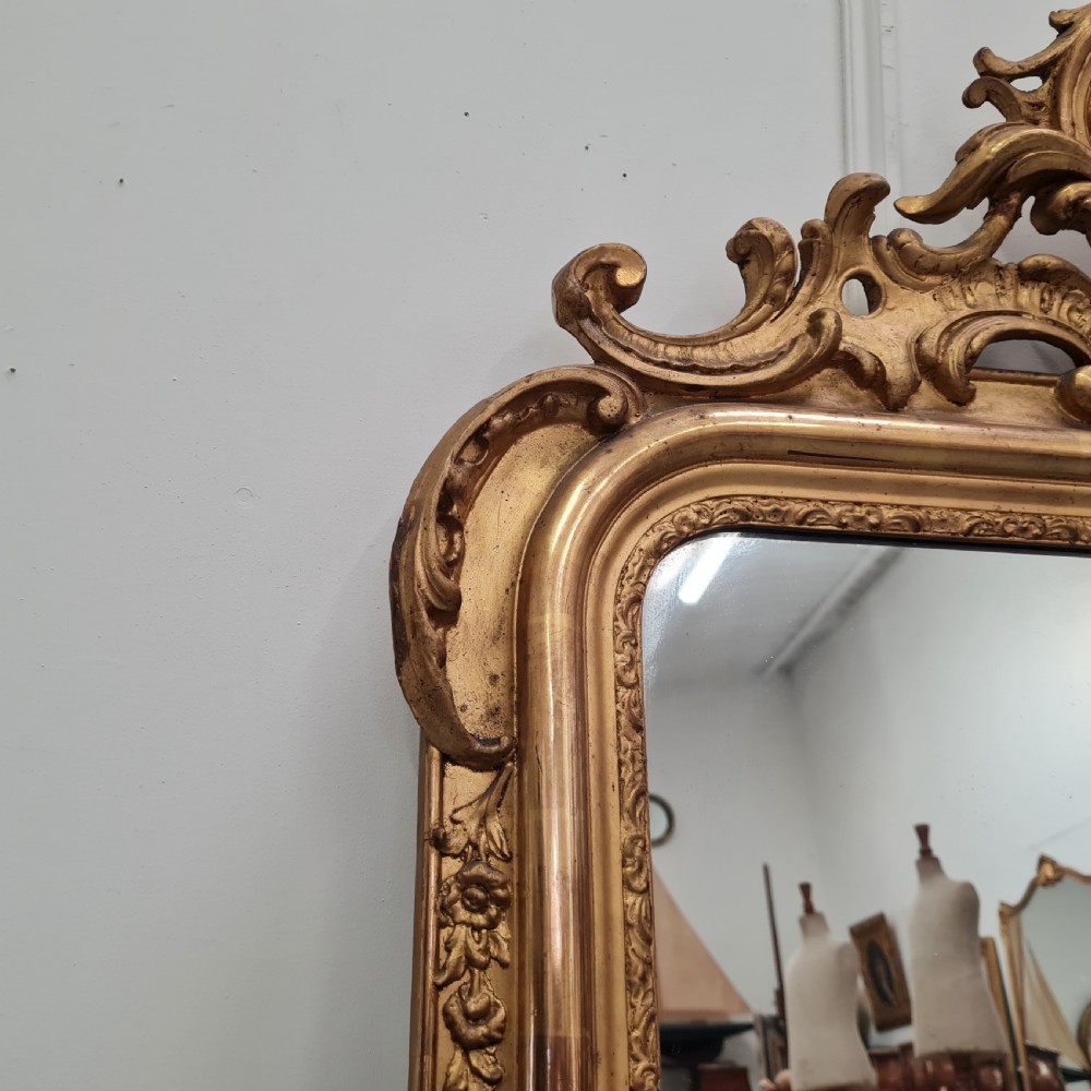 Antique French Gilded Mirror c1870 View VI