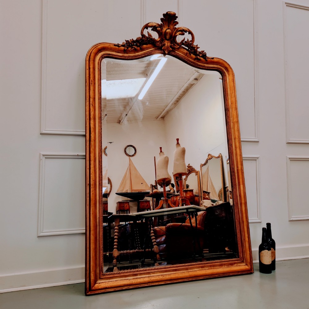 Large Antique French Gilded Mirror C1870 View V