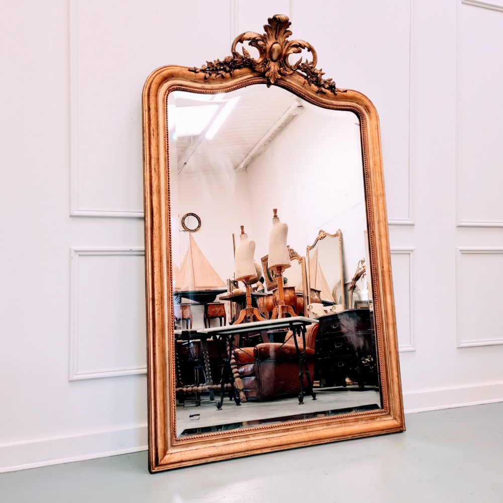 Large Antique French Gilded Mirror C1870