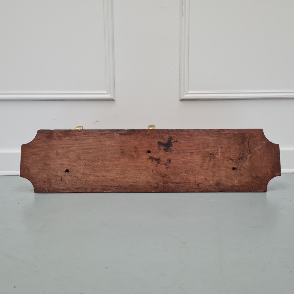 Beautiful Oak and Brass Coat Hooks c1880 View III