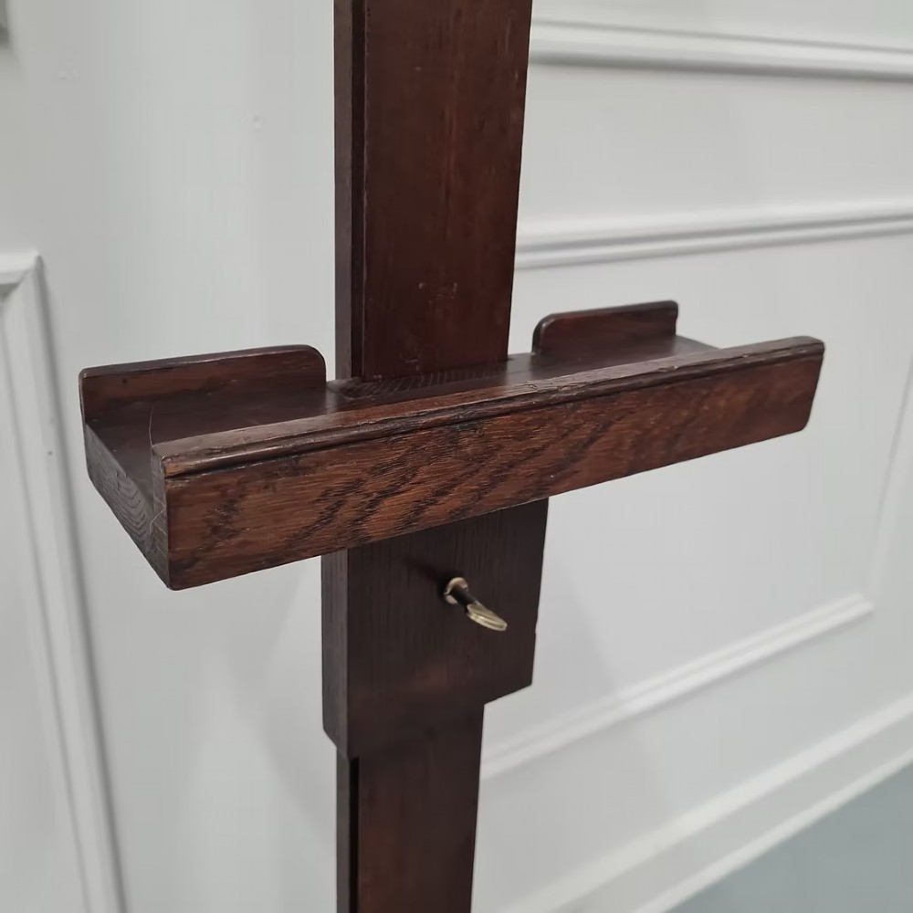 Antique French Oak Gallery Easel c1900 View IV