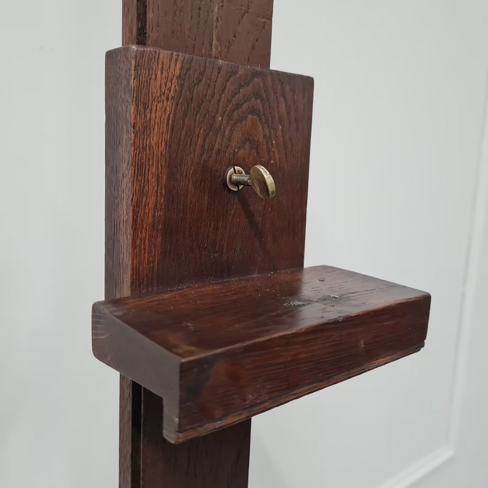 Antique French Oak Gallery Easel c1900 View V