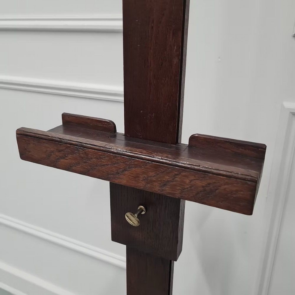 Antique French Oak Gallery Easel c1900 View VI