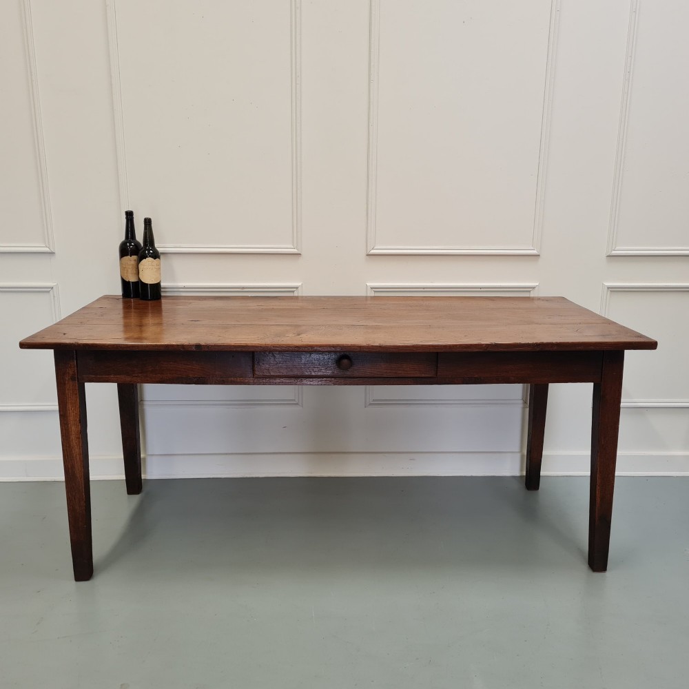Beautiful Antique Oak Farmhouse Dining Table C1800 View V