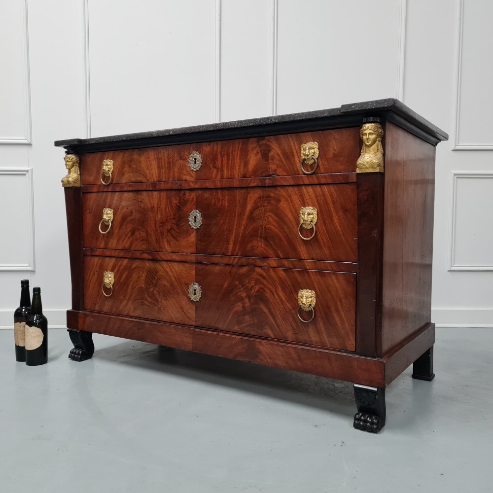 Antique Empire French Mahogany Commode c1820 View III
