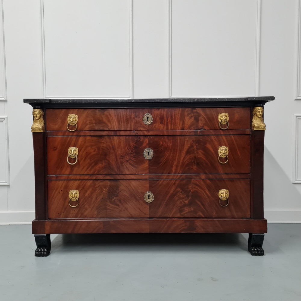 Antique Empire French Mahogany Commode c1820 View IV