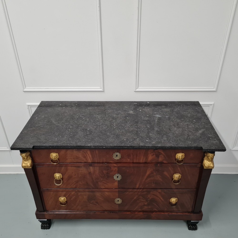Antique Empire French Mahogany Commode c1820 View V