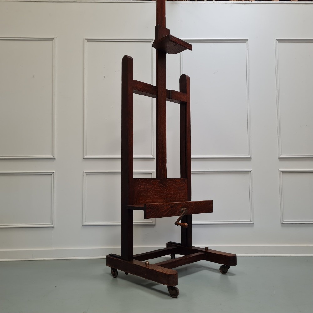 Huge Sturdy French Antique Oak Easel C1870 View V