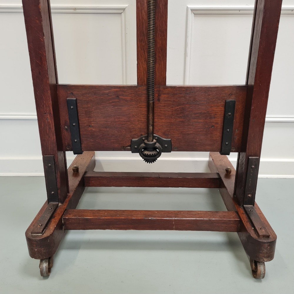 Huge Sturdy French Antique Oak Easel C1870 View VIII
