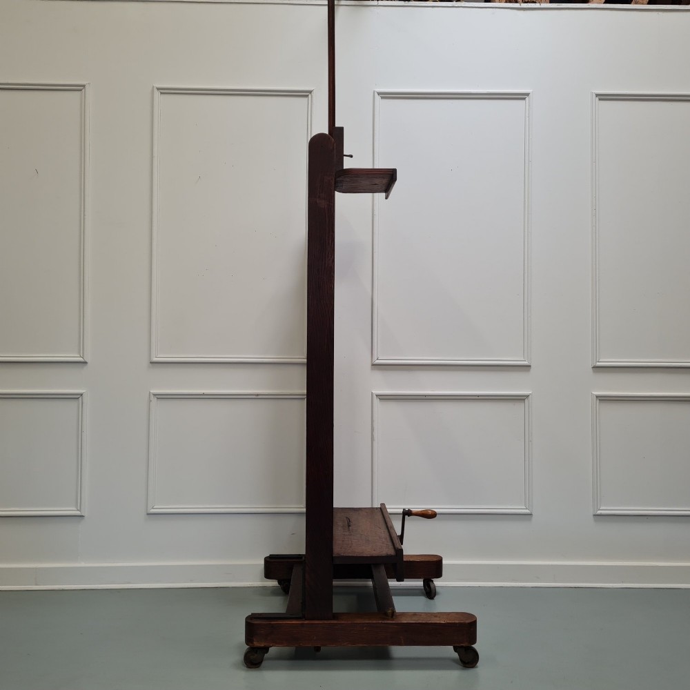 Huge Sturdy French Antique Oak Easel C1870 View IX