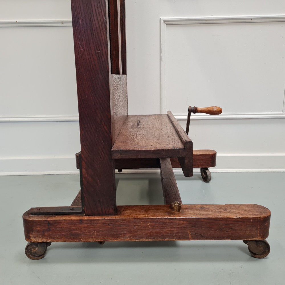 Huge Sturdy French Antique Oak Easel C1870 View X