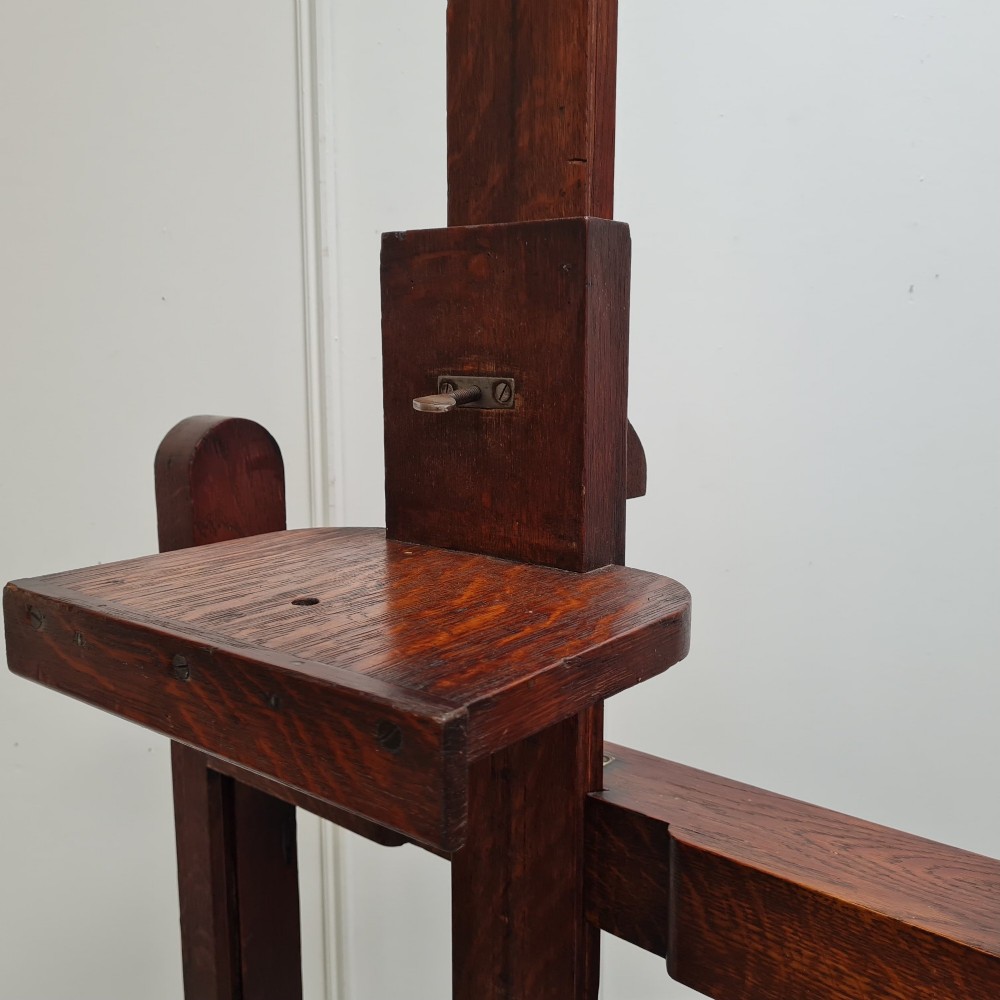Huge Sturdy French Antique Oak Easel C1870 View XI