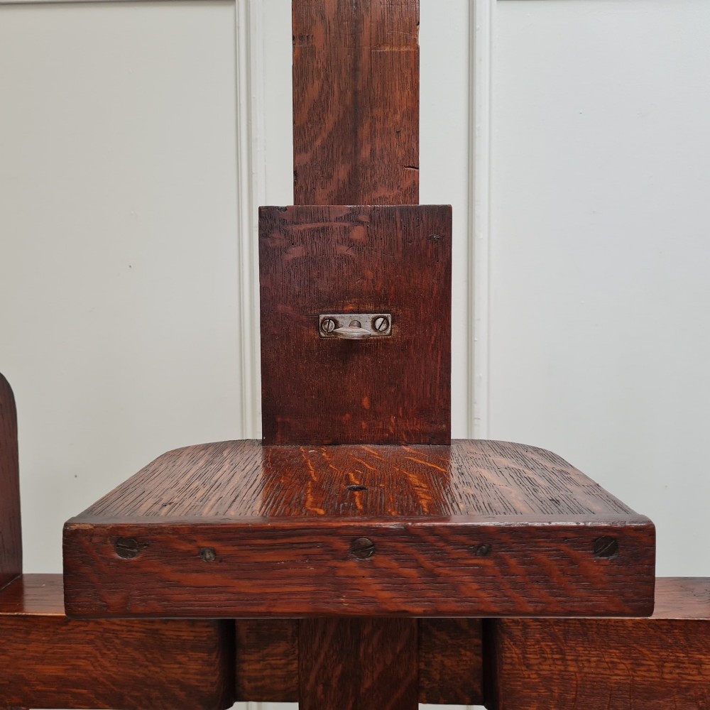 Huge Sturdy French Antique Oak Easel C1870 View XII
