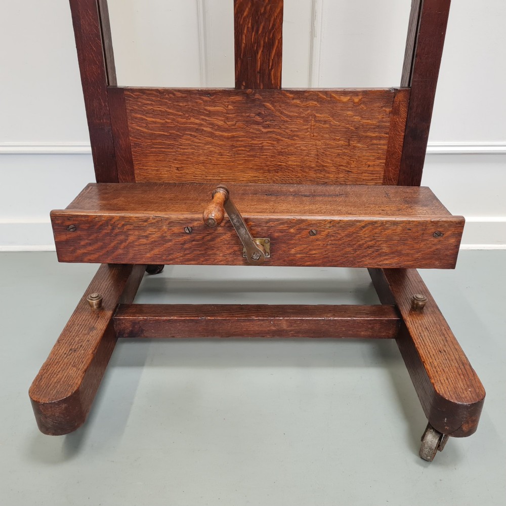 Huge Sturdy French Antique Oak Easel C1870 View XIII
