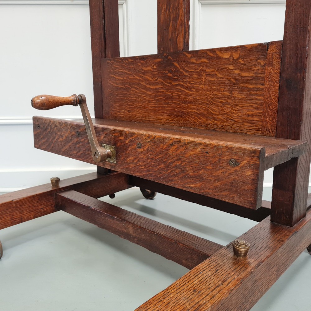 Huge Sturdy French Antique Oak Easel C1870 View XIV