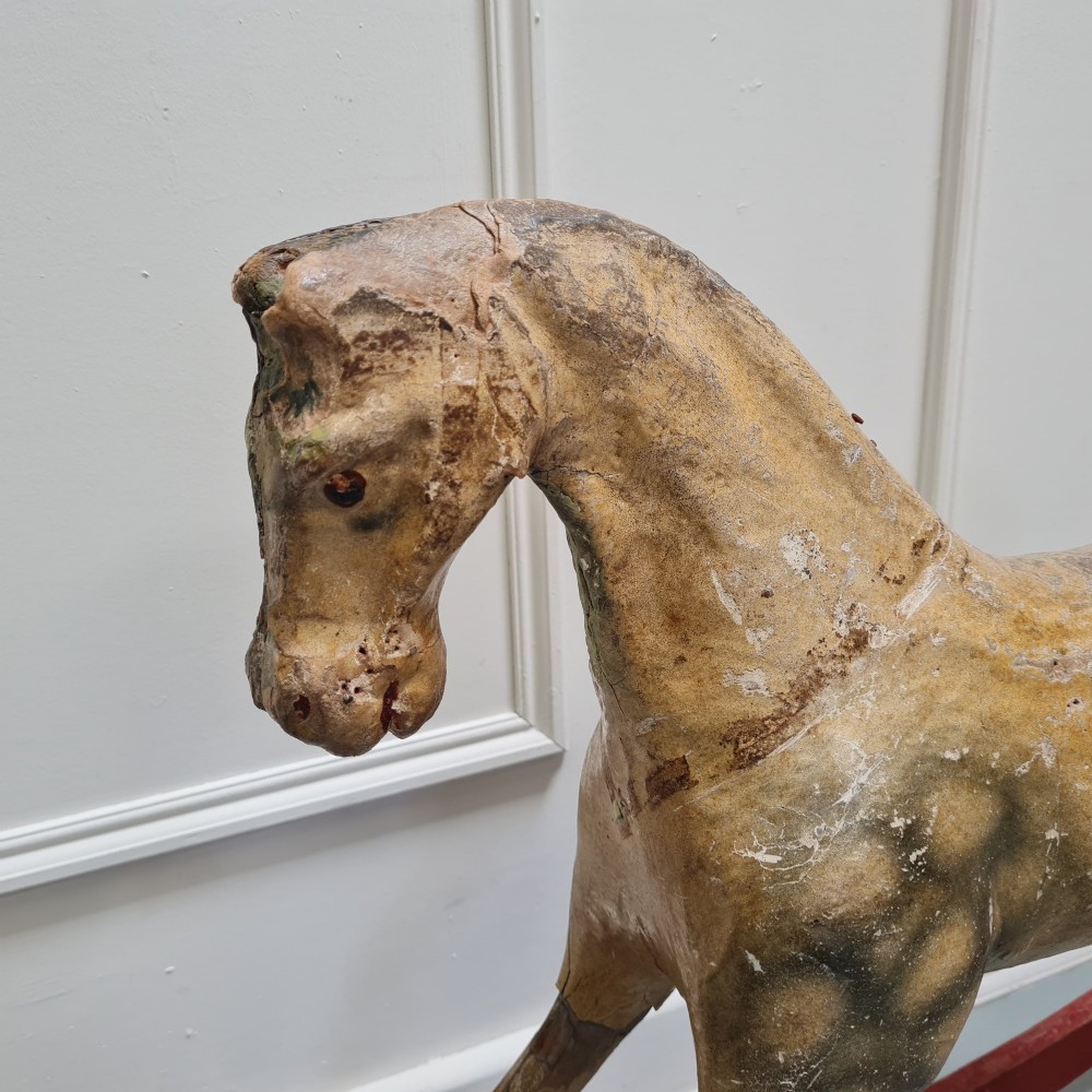 Small Antique French Decorative Rocking Horse C1900 View II