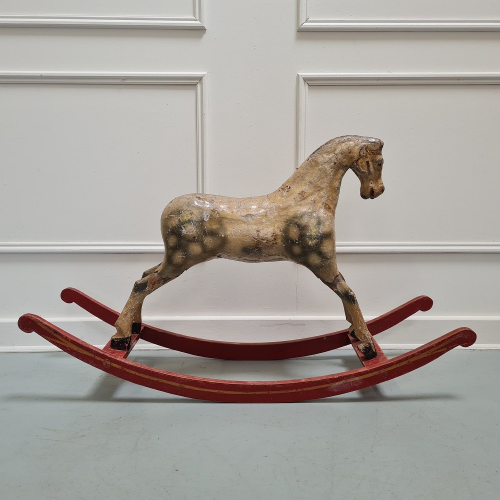 Small Antique French Decorative Rocking Horse C1900 View V