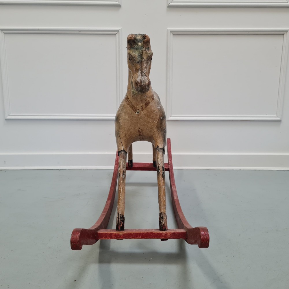 Small Antique French Decorative Rocking Horse C1900 View VI