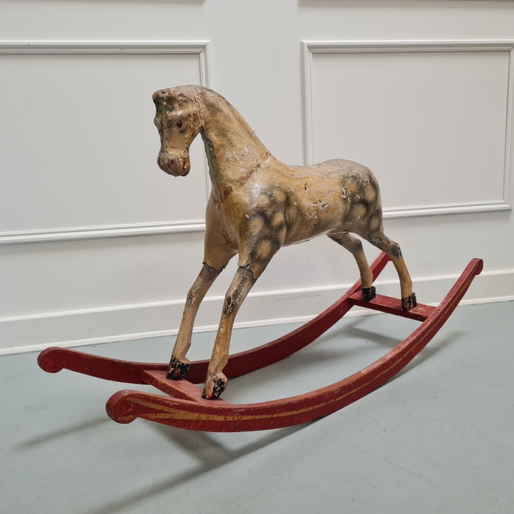 Small Antique French Decorative Rocking Horse C1900 View VII