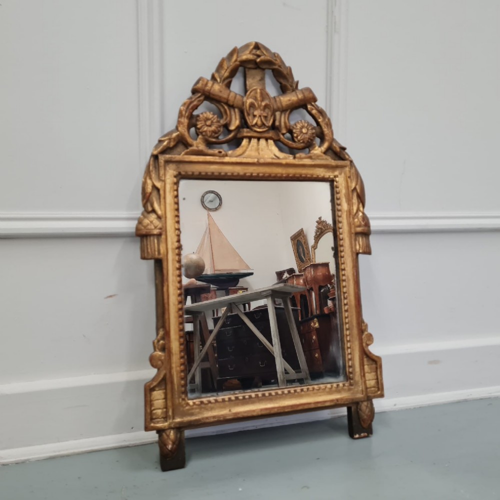 Small Antique French Marriage Mirror c1800