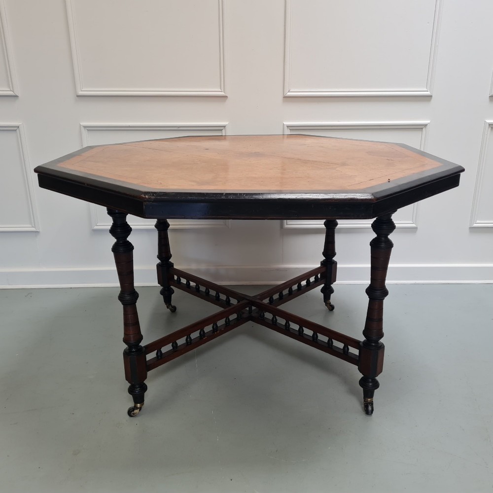 Large Octagonal Aesthetic Movement Centre Table c1880