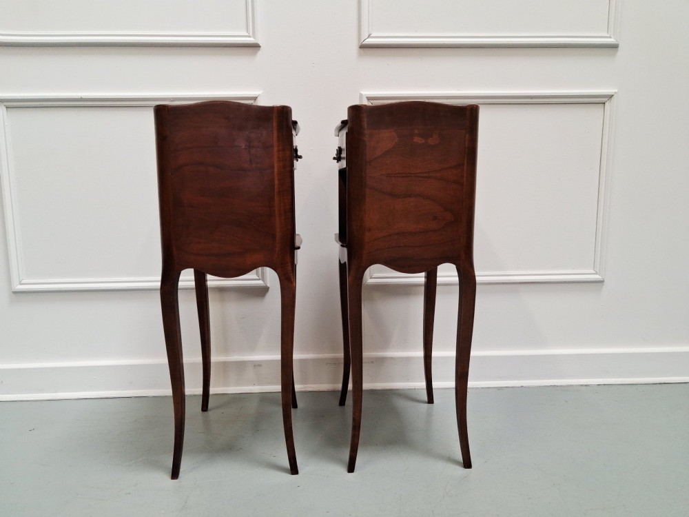 Lovely French Cherry Bedside Tables c1930 View II