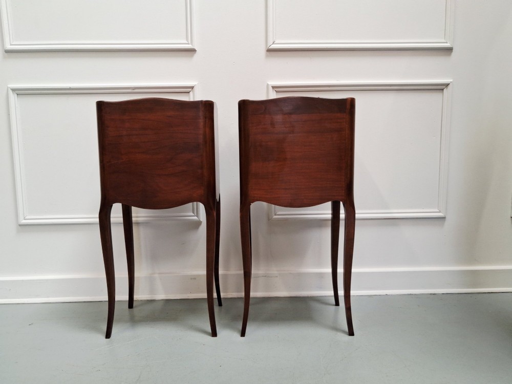 Lovely French Cherry Bedside Tables c1930 View III