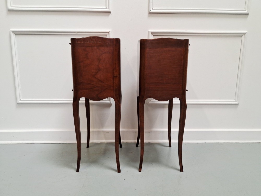 Lovely French Cherry Bedside Tables c1930 View IV