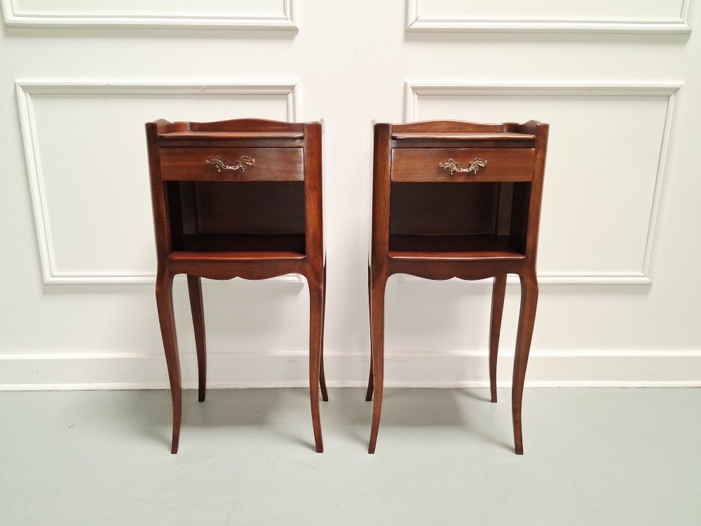 Lovely French Cherry Bedside Tables c1930 View V