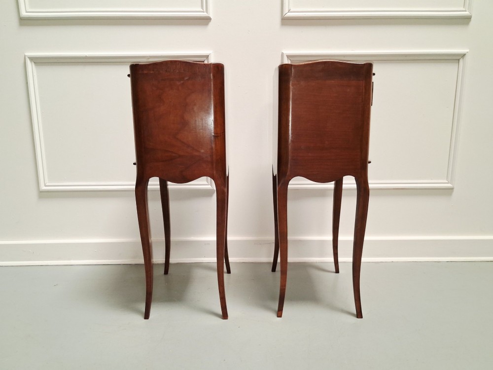 Lovely French Cherry Bedside Tables c1930 View VI