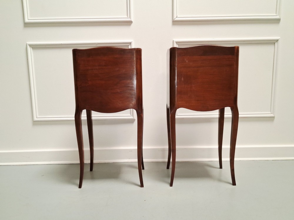 Lovely French Cherry Bedside Tables c1930 View VII