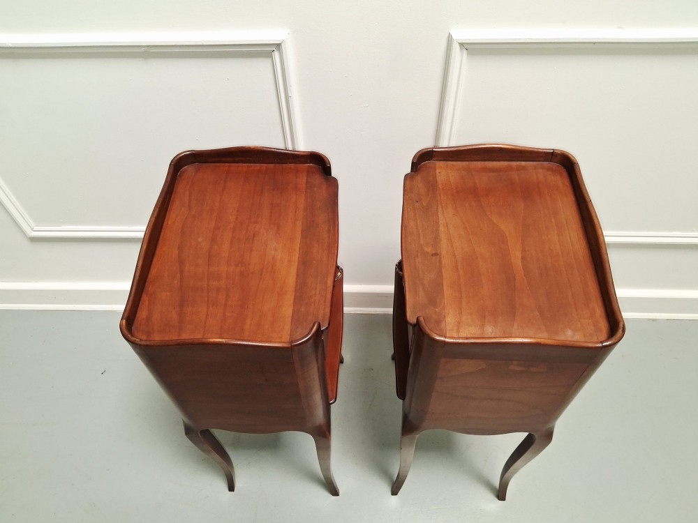 Lovely French Cherry Bedside Tables c1930 View X