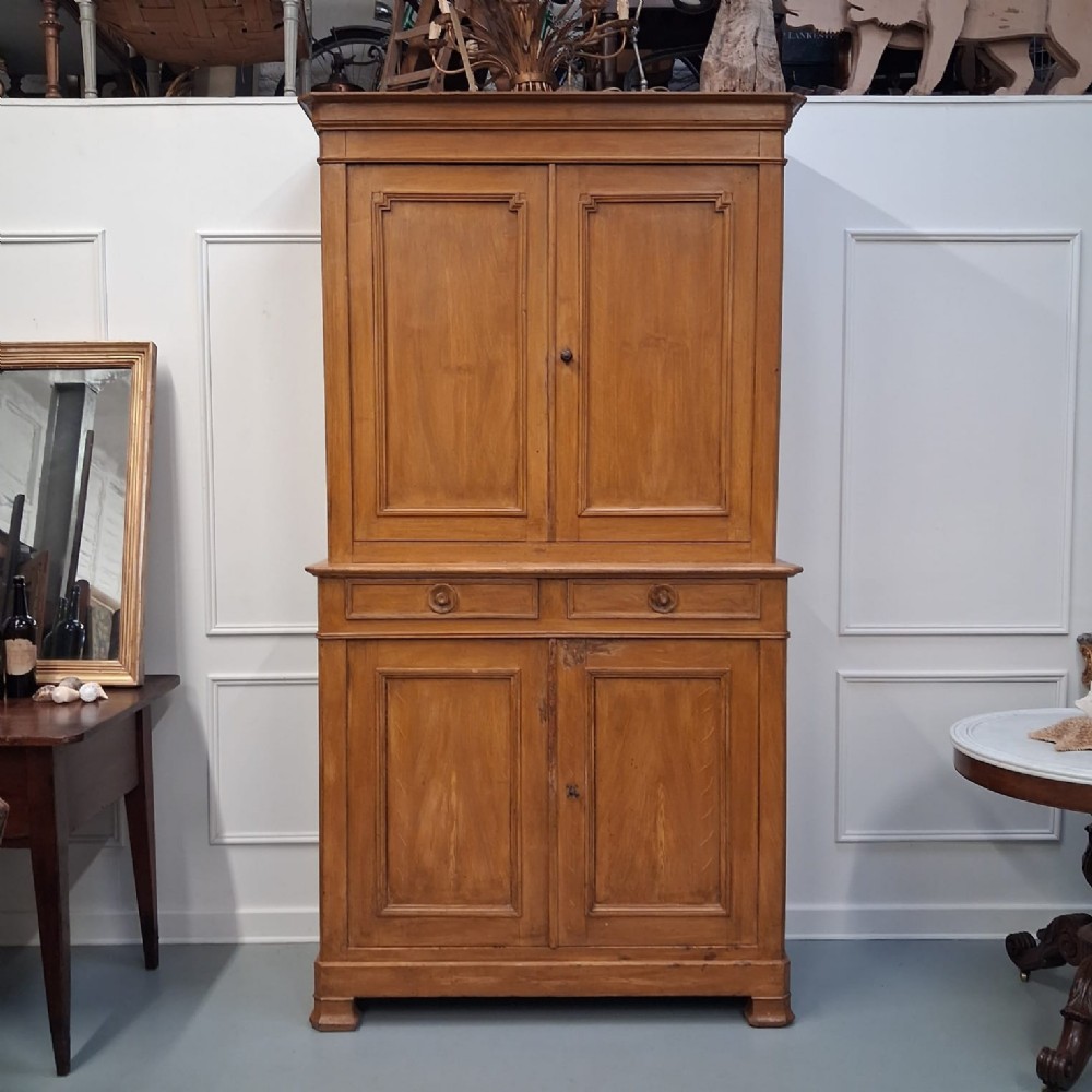 Beautiful French Painted Housekeepers Cupboard c1850