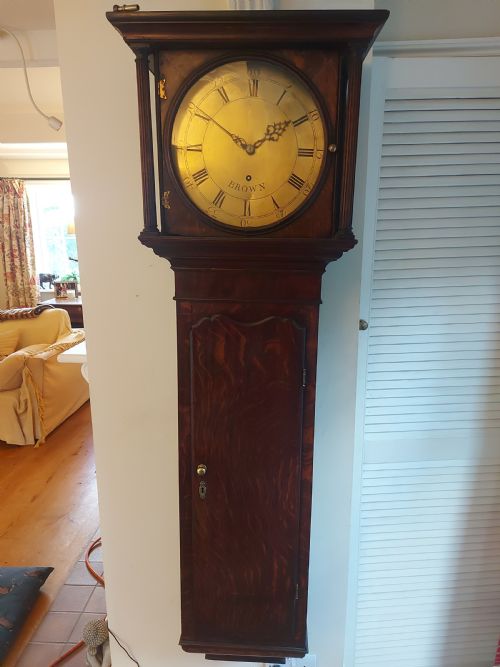 Early 19th Century GEORGIAN Oak Tavern wall clock - BROWN  – LONDON – 8 day