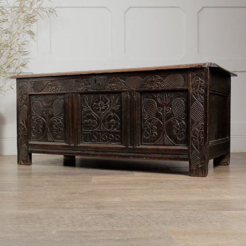 Dated 1690 Oak Panelled Chest