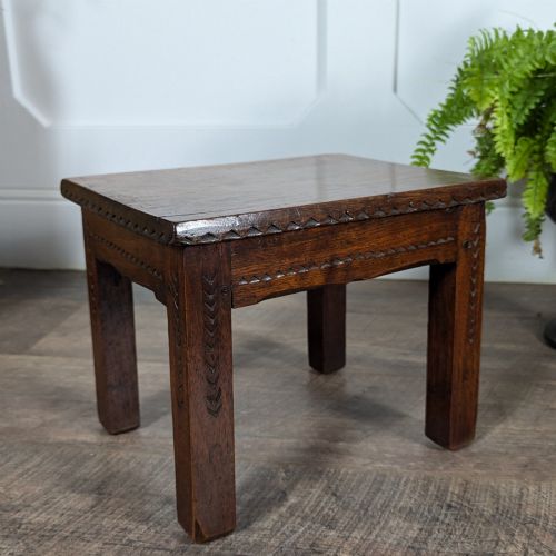 Scratch-built Solid Oak Stool - Dated 1937