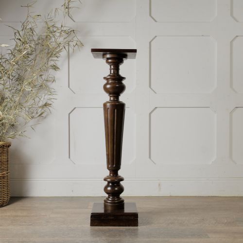 Early 20th-century Solid Mahogany Turned Plinth / Stand
