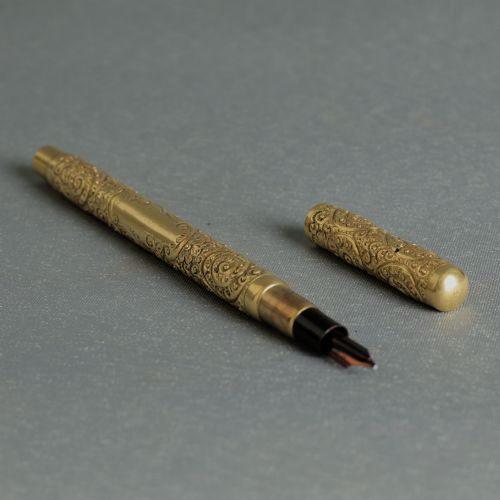Antique Mabie Todd “Swan” 18ct Rolled Gold Eyedropper Fountain Pen