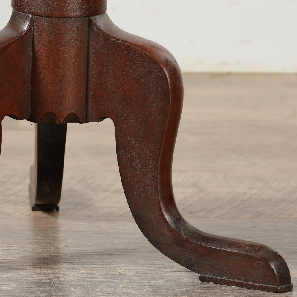 A Victorian dark walnut pedestal table featuring a circular top, a central barley twist turned column, and a tripod base. View IV