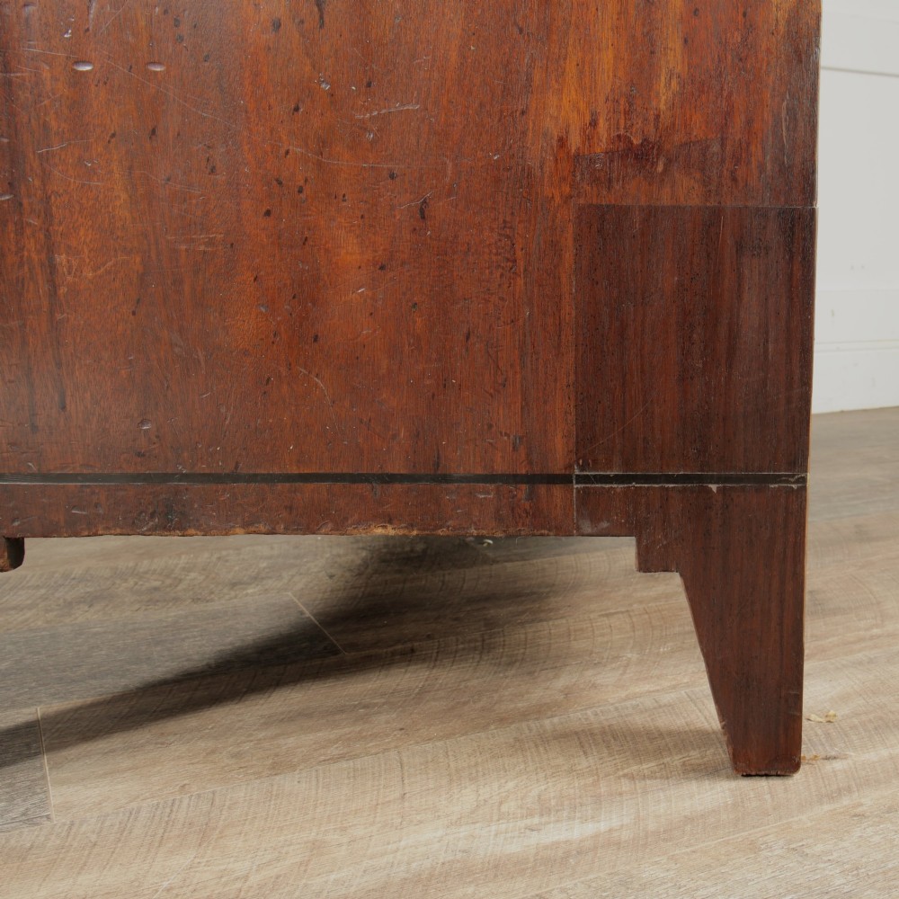 A 19th-century mahogany secretaire bookcase featuring an upper glazed cabinet with gothic arch doors and a lower chest of drawers. View XV