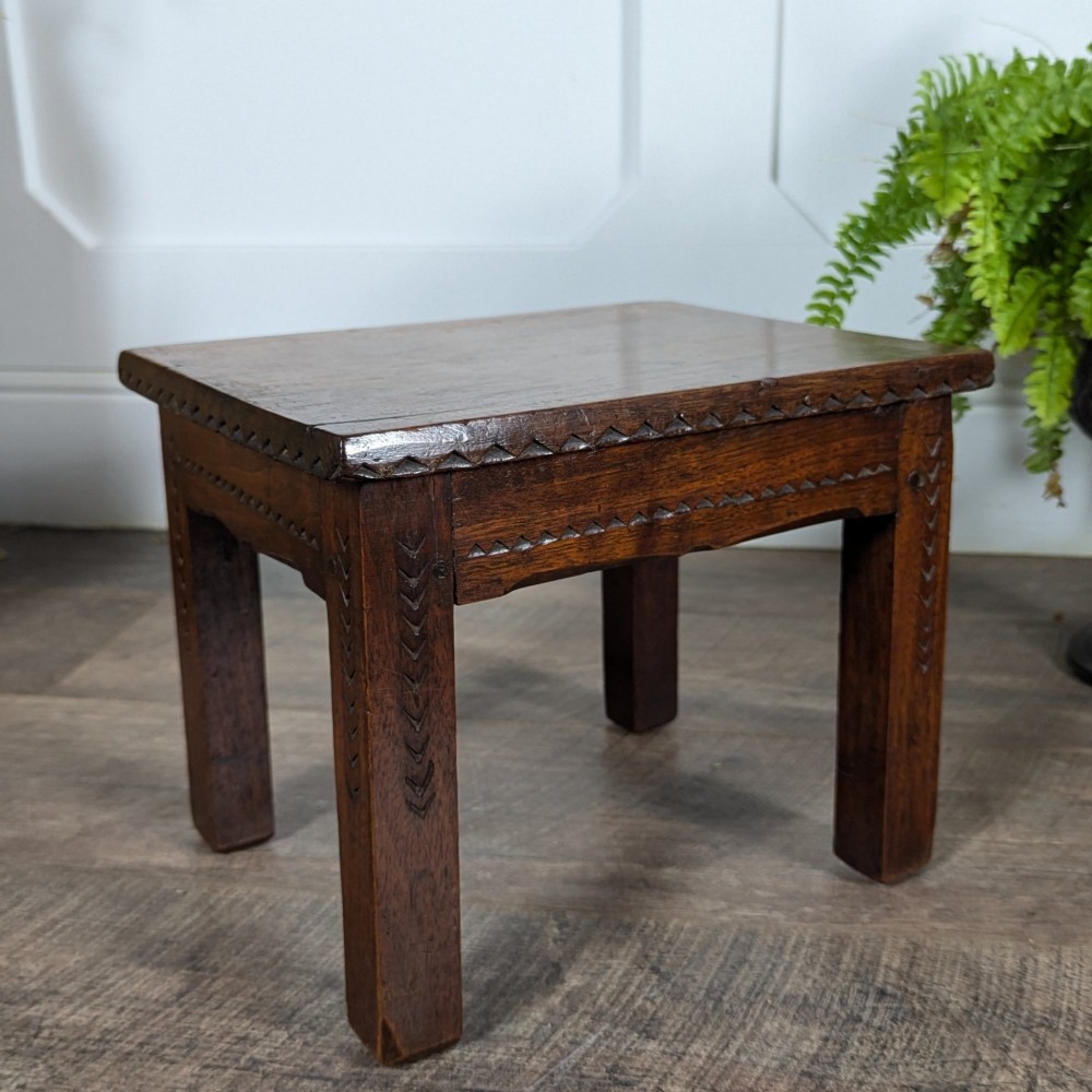 Scratch-Built Solid Oak Stool - Dated 1937