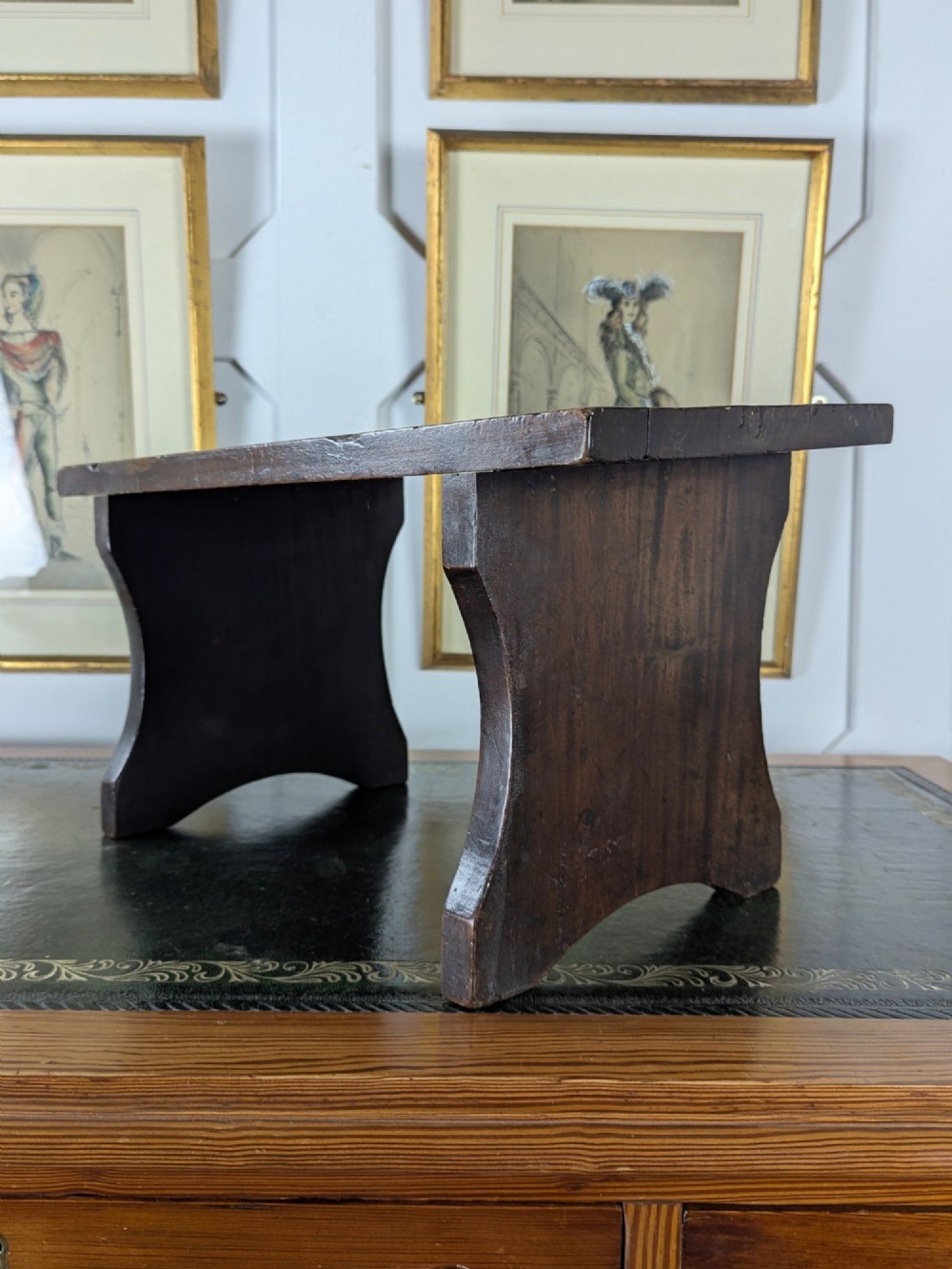 19th Century Walnut Ecclesiastical Prayer Stool View II