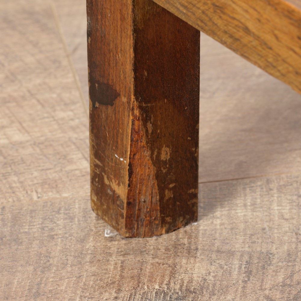 A rectangular warm brown oak side table featuring chamfered legs, bevelled top edges, and lower support stretchers. View VIII